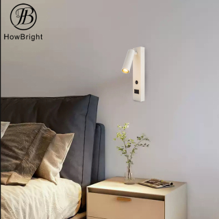 Indoor LED Wall Lamp with USB Charging Port