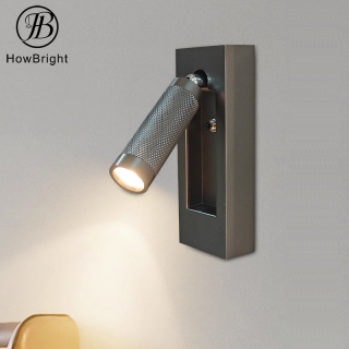 Simple 3W Bedside LED Wall Lamp with Button Switch