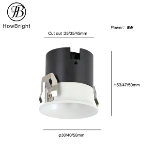 Aluminum 3W-15W Curved LED Recessed Downlight