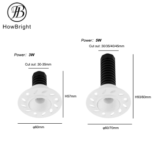 Commercial Trimless Recessed Aluminum Mini LED Spotlight