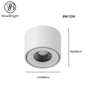 Aluminum 8W 12W LED Surface Mounted downlight