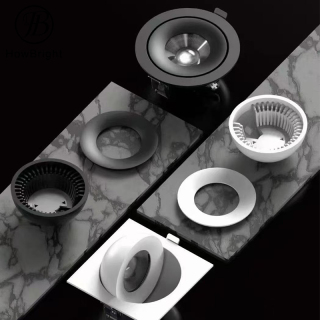 Modern Square Multi-Head Adjustable LED Recessed Spotlight