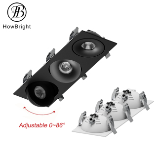 Modern Square Multi-Head Adjustable LED Recessed Spotlight