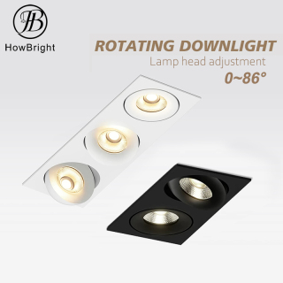 Modern Square Multi-Head Adjustable LED Recessed Spotlight