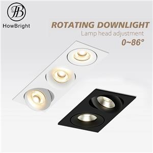 Modern Square Multi-Head Adjustable LED Recessed Spotlight