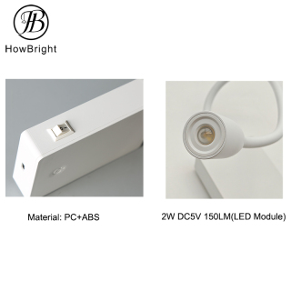 LED Portable Rechargeable Reading Wall Lamp