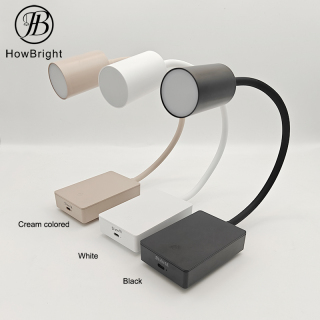 LED Rechargeable Bedside Reading Wall Lamp with Gooseneck