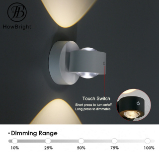 350° Rotatable Touch Dimmable LED Rechargeable Wall light