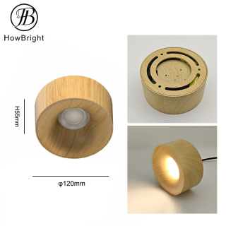Aluminum Curved 12W Wood Color LED Surfaced Mounted Spotlight