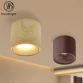 Wood Color Aluminum Anti-Glare LED Surfaced Mounted Downlight