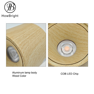 Wood Color Aluminum Anti-Glare LED Surfaced Mounted Downlight