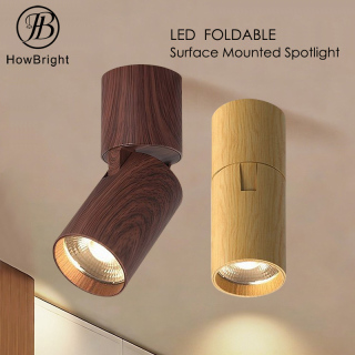 Adjustable Foldable Wood Color Surface Mounted LED Downlight