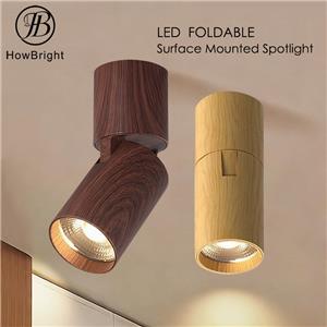 Adjustable Foldable Wood Color Surface Mounted LED Downlight