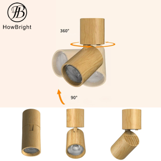 Adjustable Foldable Wood Color Surface Mounted LED Downlight