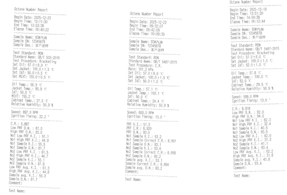gasoline octane rating tester