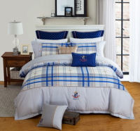 バッジ柄装飾コットン寝具