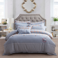 Lovely Red And Blue Joint Cotton Bedding Set