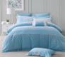 River Blue Cotton Elegant Print Bed Linen