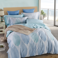 Juego de cama de puro algodón con estampado de hojas refrescantes