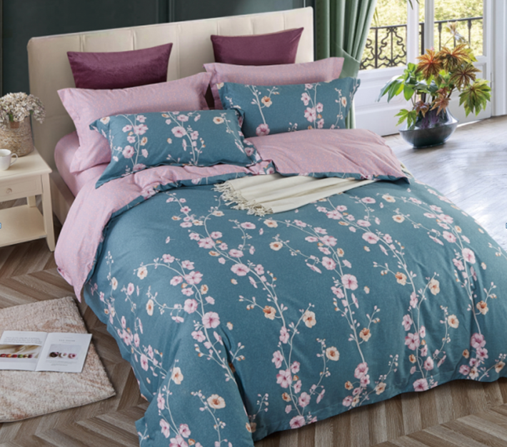 100% Cotton Lovely Floral Pattern Duvet Cover Set