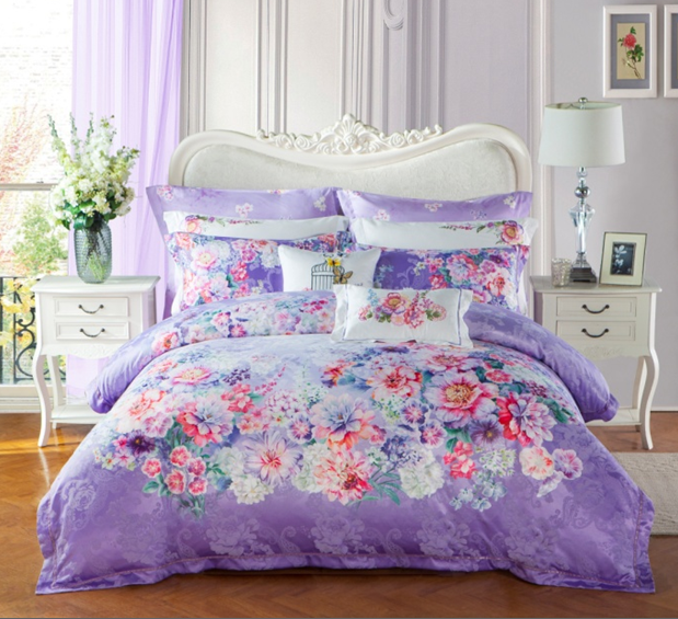 Polyester And Cotton Vividly Jacquard Bedding Set