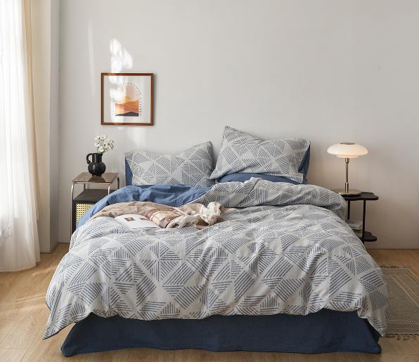 자카드 코튼 스트라이프 컴포터 세트