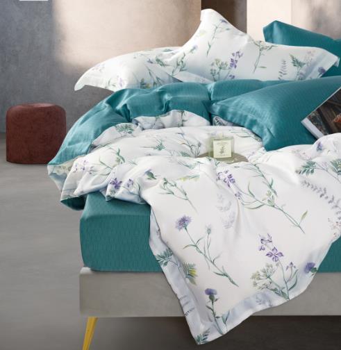 Ropa de cama verde púrpura con patrón de diamantes