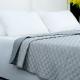 Soft Gray Reversible Quilt Bedspread With Cloud Pattern