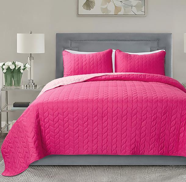 Μονόχρωμο αναστρέψιμο κάλυμμα κρεβατιού με σχέδιο φύλλων