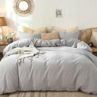 أربعة قطع الفراش بلون رمادي سادة