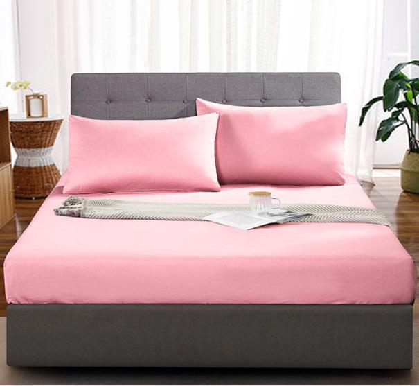 Soft Simple Solid Color Cotton Fitted Sheet