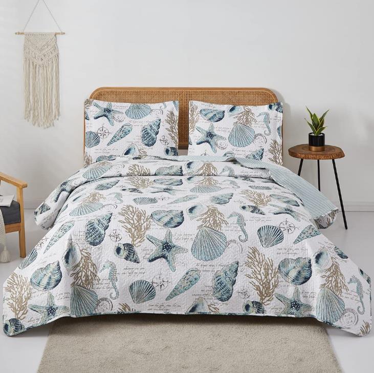 Supply Reversible Beach Shell Pattern Bedding Wholesale Factory ...