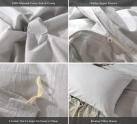 أربعة قطع الفراش بلون رمادي سادة
