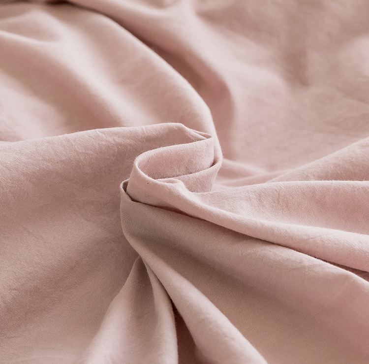 Solid Green Color Double Needle Sewed Washed Cotton Bedding