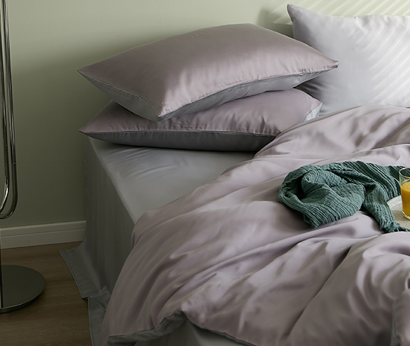 パープル カラー リバーシブル テンセル 掛け布団セット