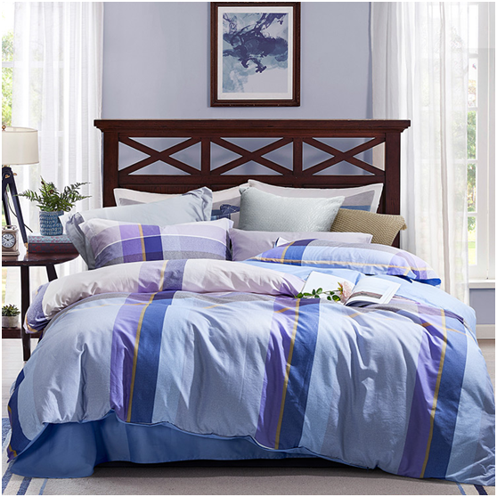 Classic Plaid Printing Duvet Cover Set Long-staple Cotton