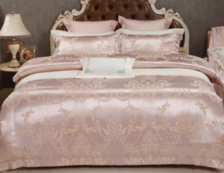 pink gold color bedding