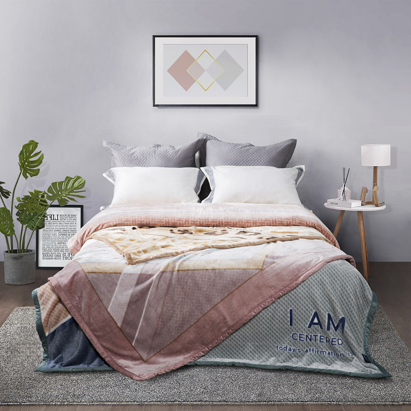 Colorful Geometric & Leopard Print Blanket