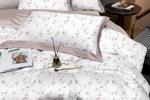 Parure de lit à imprimé floral en lyocell --- LOTUS