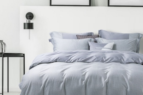 Conjunto de lençóis de algodão de cor sólida com bordado --- CIAS