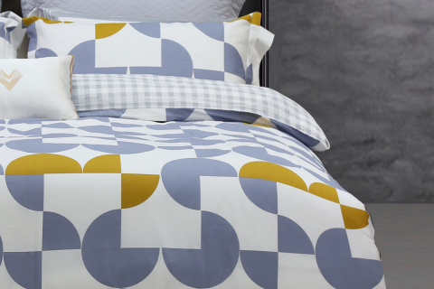 Parure de lit en coton à motif géométrique --- YOUSHANG