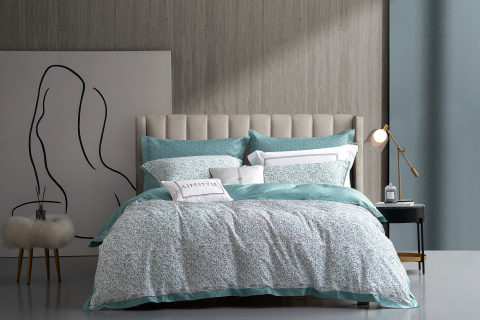 Komplet pościeli Tencel z naturalnym wzorem liści --- ZIRAN