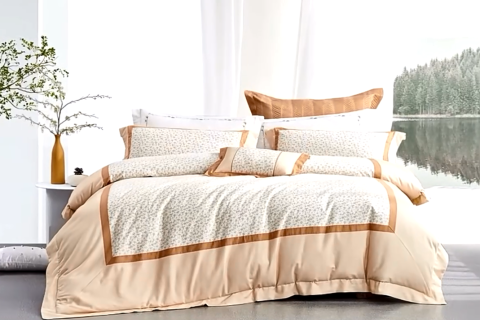 Conjunto de cama de algodão com estampa floral delicada --- YUESE