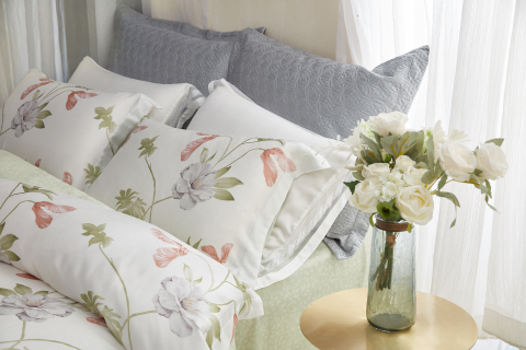 Parure de lit de luxe écologique en lyocell à motif floral --- YUNMENG