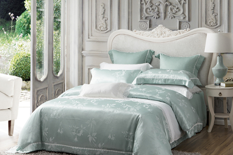 Conjunto de cama de algodão jacquard Elegance --- EMERALD
