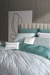 Luksusowy 4-częściowy zestaw pościeli letniej z lyocellu z wzorem liści --- FANLIN