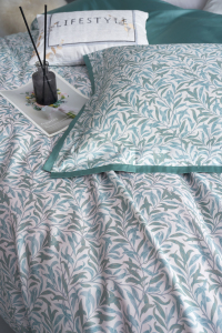 Luksusowy 4-częściowy zestaw pościeli letniej z lyocellu z wzorem liści --- FANLIN