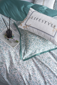 Luksusowy 4-częściowy zestaw pościeli letniej z lyocellu z wzorem liści --- FANLIN