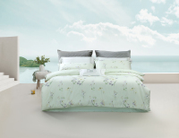 Elegancki 4-częściowy komplet pościeli bawełnianej Serenity Lavender z kwiatowym wzorem --- HUAJIAN