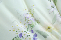 Elegancki 4-częściowy komplet pościeli bawełnianej Serenity Lavender z kwiatowym wzorem --- HUAJIAN